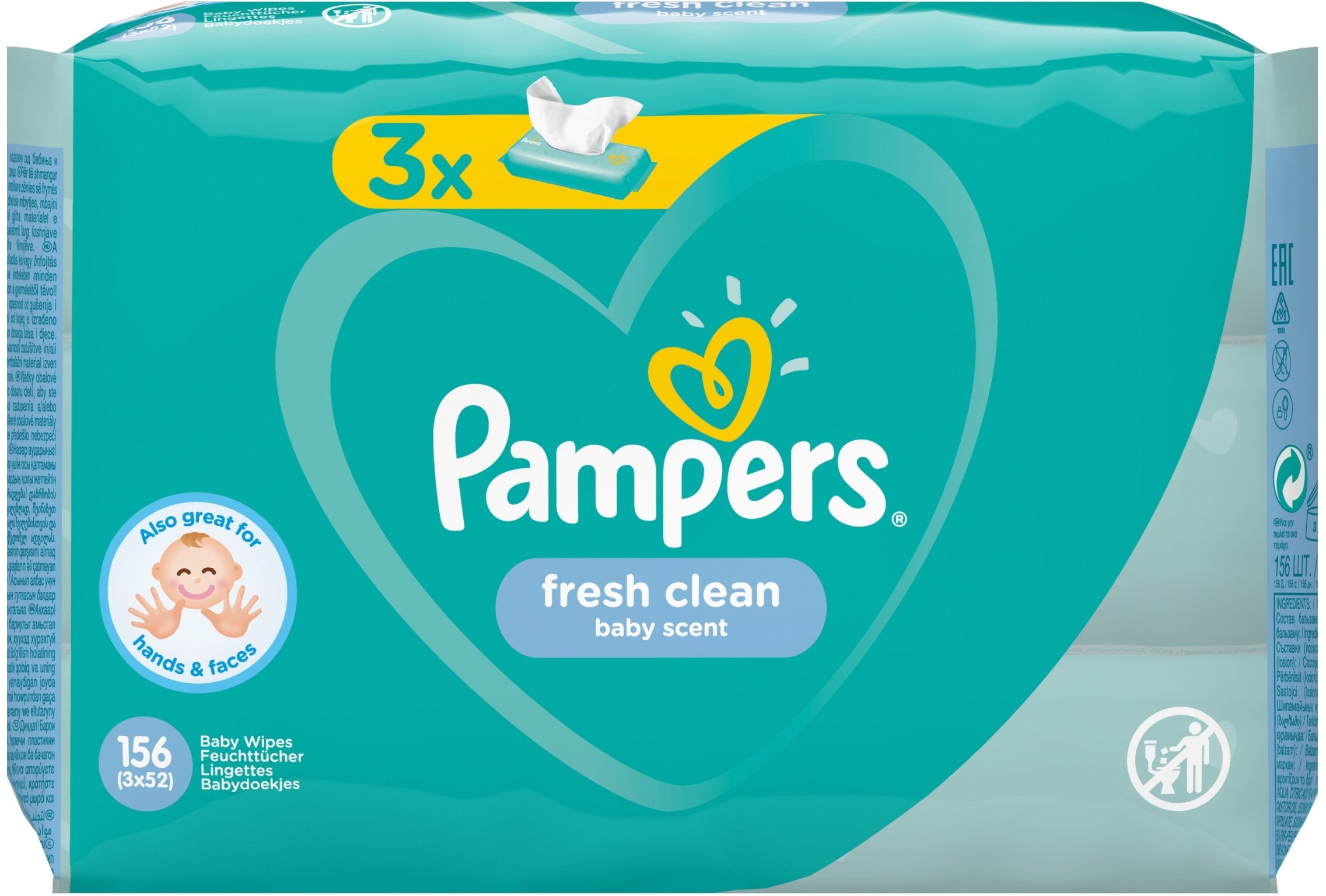Pampers Zestaw chusteczek FreshClean 3x52 szt.