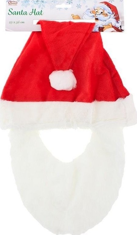 GoDan Czapka Mikołaja z brodą 29x36cm