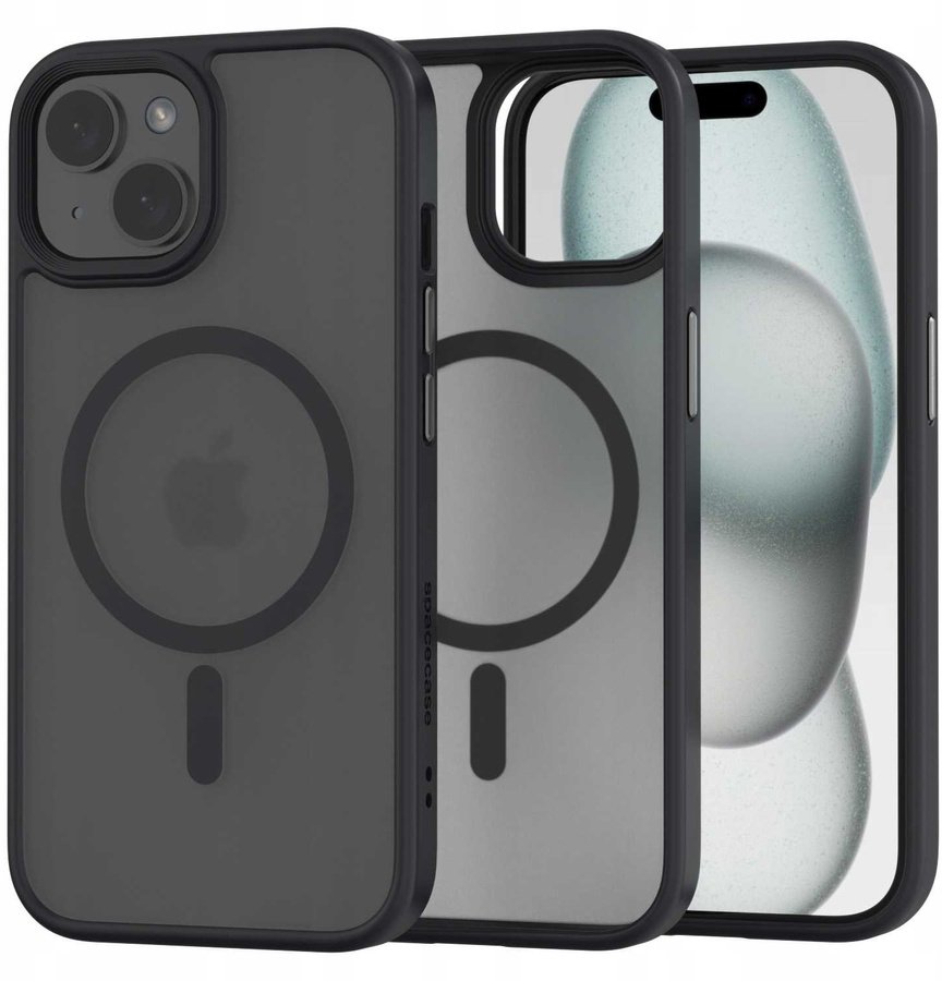 SpaceCase Etui Hybrid Mag iPhone 15 Plus black standard