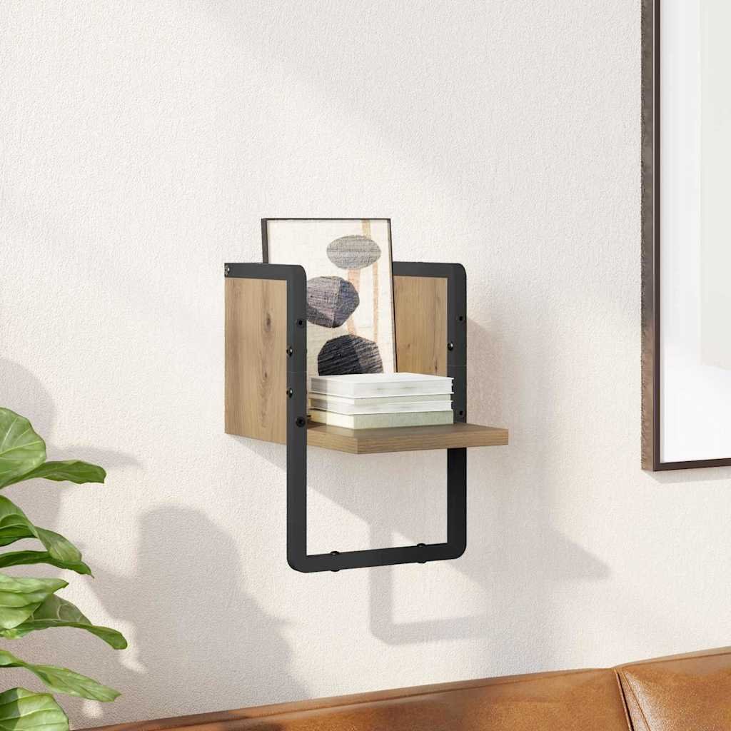 vidaXL Półka ścienna z półką Dąb rzemieślniczy 20 x 25 x 30 cm