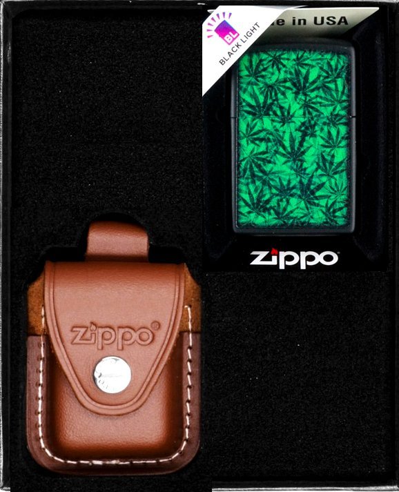 Zestaw ZIPPO Zapalniczka CANNABIS DESIGN 2 Prezentowy No2