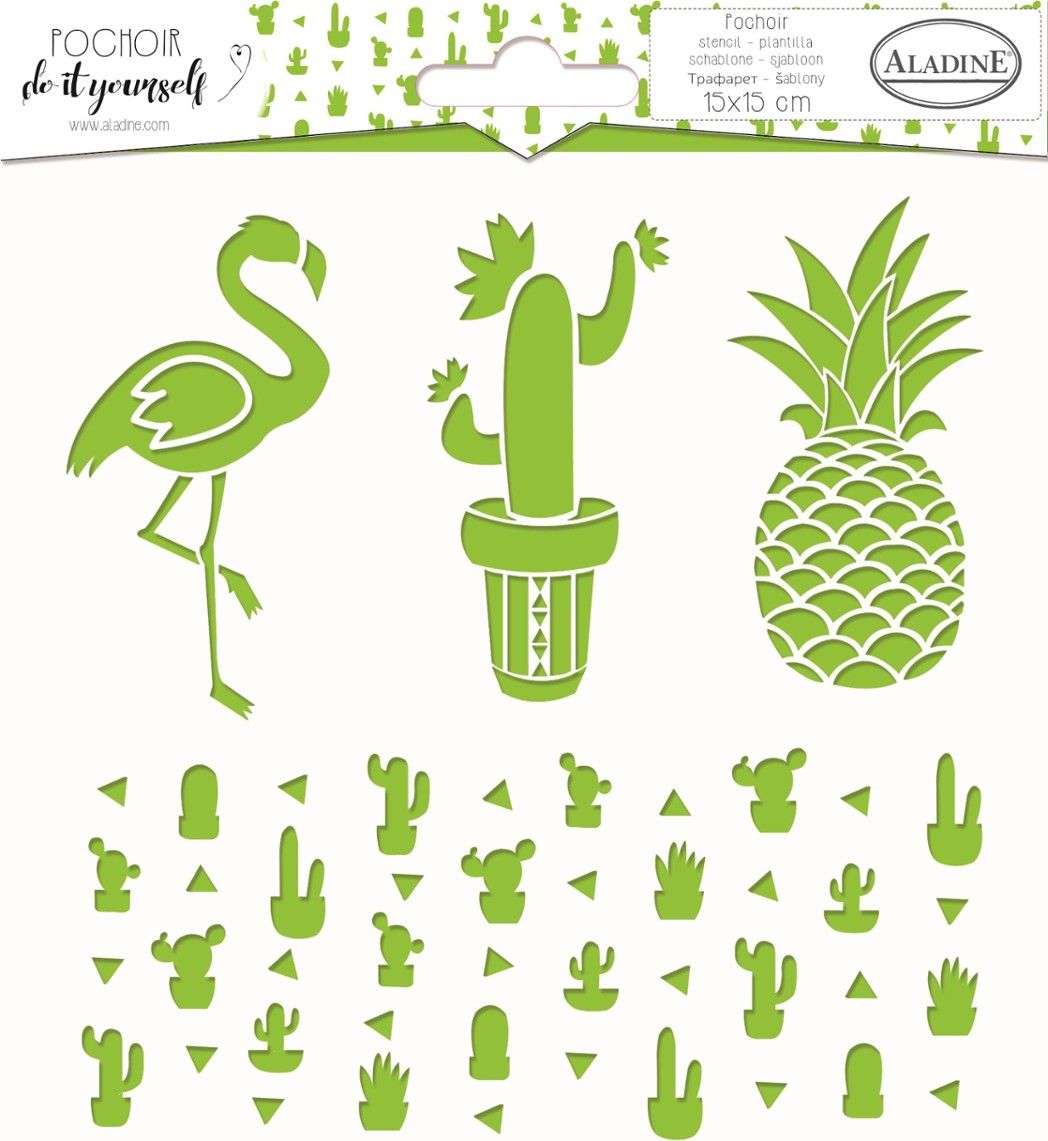 Aladine Szablon 15x15cm Flaming i Kaktusy