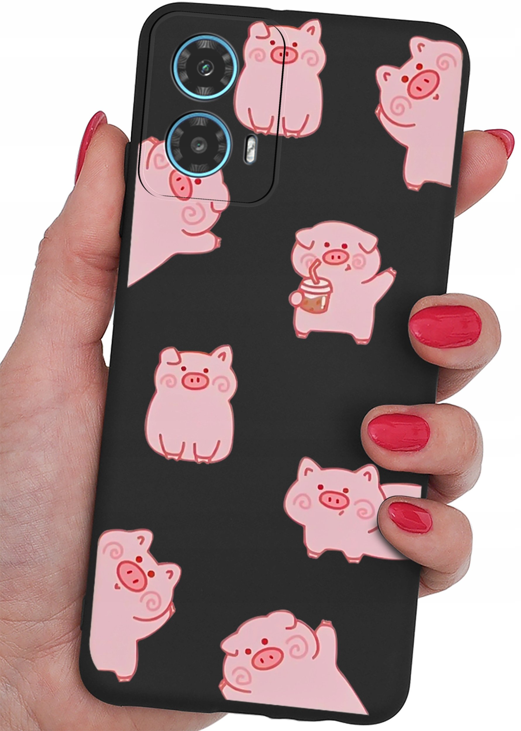 ETUI do Motorola Moto G34 5G CASE WZORY SOFT MATT PLECKI + SZKŁO 9H