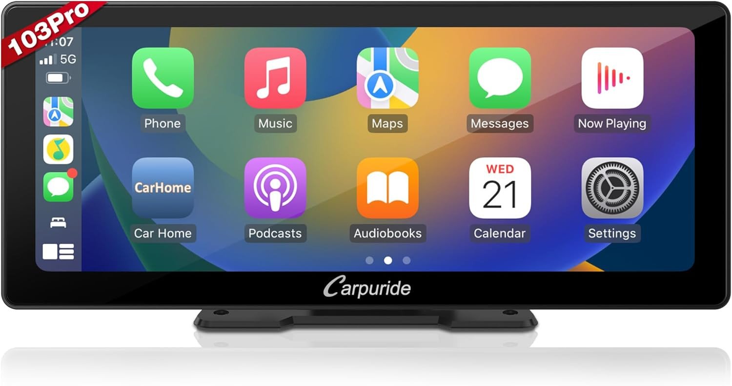 Carpuride W103 Pro Przenośne Radio Samochodowe Carplay/Android 10,3'' 1080P