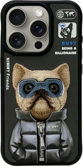 Nimmy iPhone 15 Pro 6.1" Case Black Cool&Cute 2.0 Dog