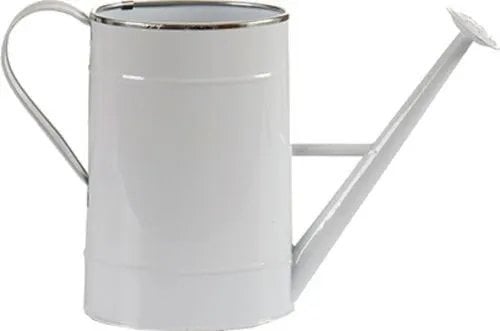 Ibergarden Osłonka na doniczkę w formie konewki, metalowa, biała, wys. 24 cm