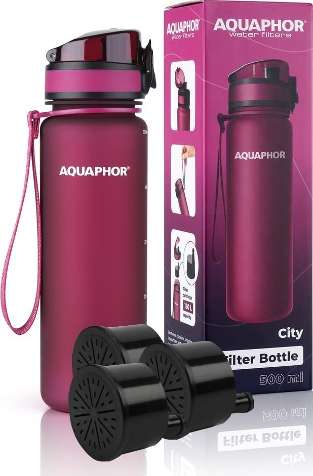 Aquaphor BIDON FILTR BUTELKA AQUAPHOR CITY BORDO + 3 WKŁADY