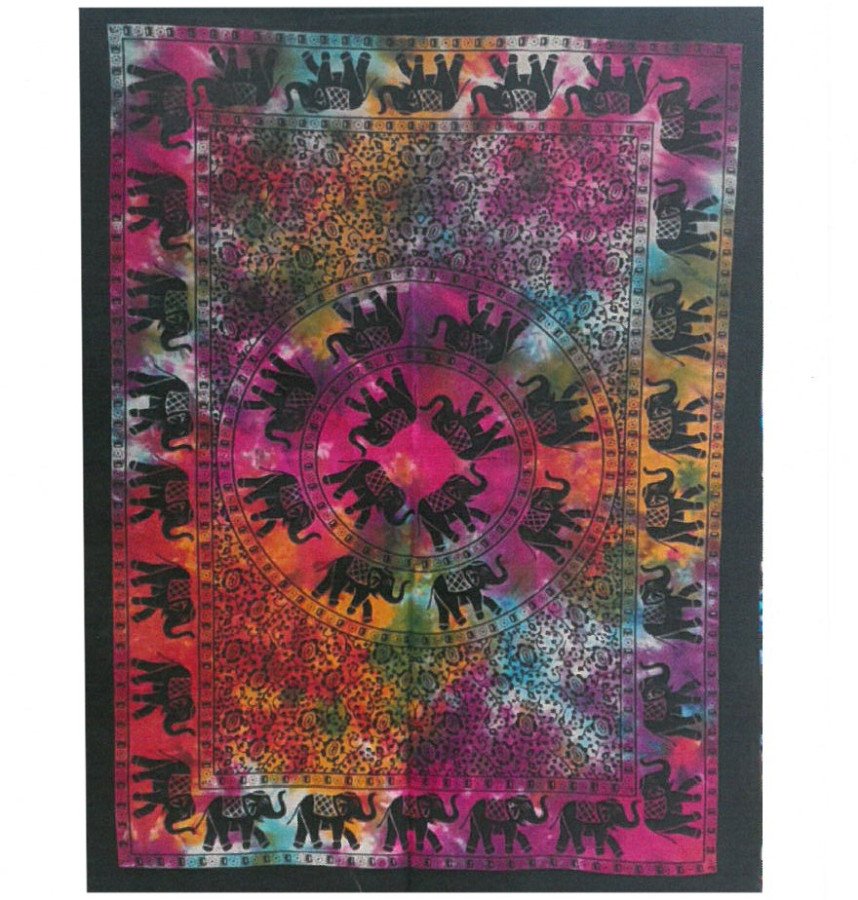 Bawełniane Tkaniny Ścienne - Elephant Mandala
