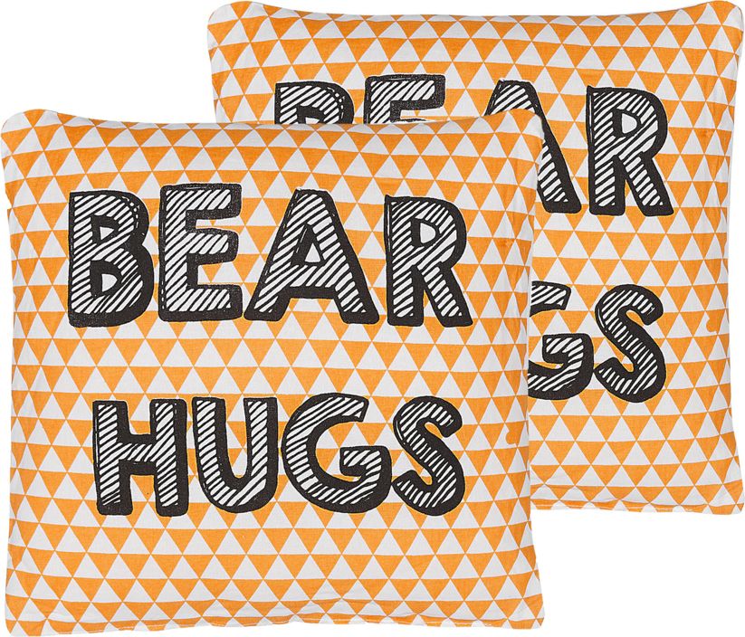 Beliani Zestaw 2 poduszek dla dzieci z nadrukiem 40 x 40 cm pomarańczowy RADZKOT