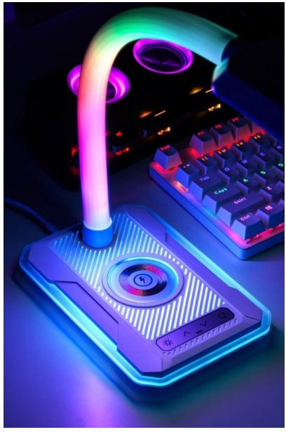 Immax 08989L - Led Rgbw Ściemnialna Lampa Stołowa Z Ładowaniem Qi 30W230V Czarna