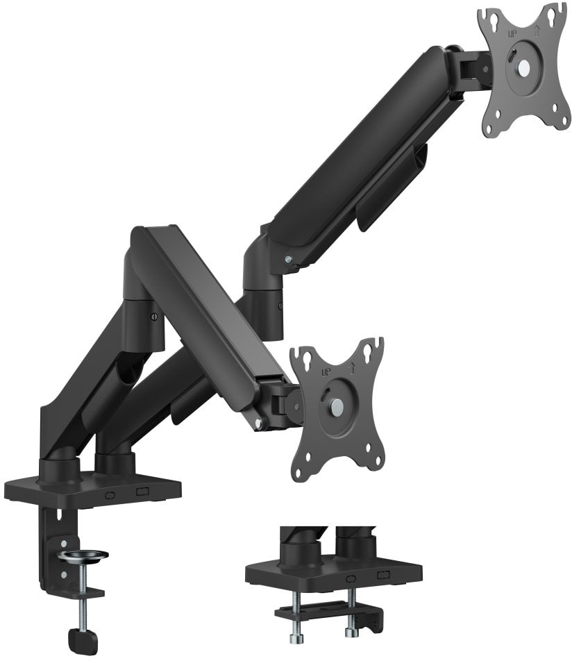 Deltaco Stojak na dwa monitory biurkowy, mechaniczny sprężynowy, 17-32"; max 18 kg / ARM-1300-B / 1903416