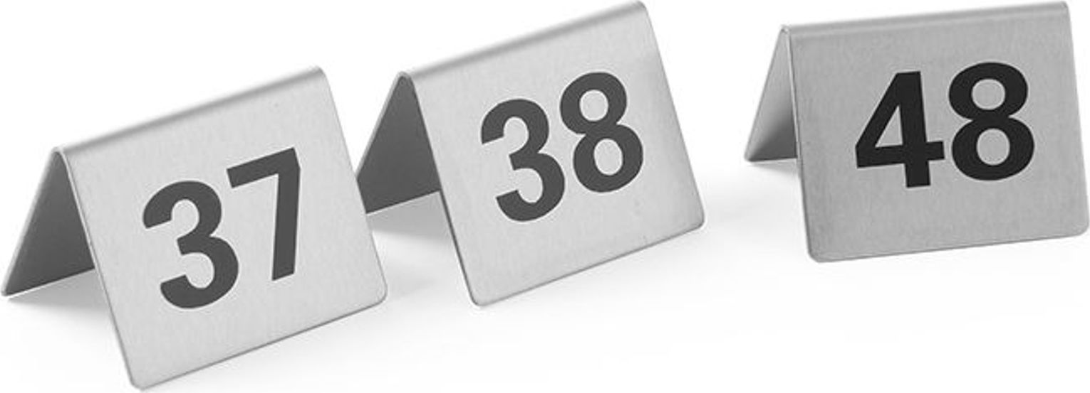 Hendi Tabliczka informacyjna NUMER STOLIKA 37-48 stal nierdzewna zestaw 12szt. - Hendi 663875 Tabliczka informacyjna NUMER STOLIKA 37-48 stal nierdzew