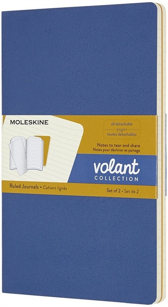 Zestaw 2 zeszytów MOLESKINE Volant, L, 13x21cm, w linie, 96 stron, blue/amber yellow