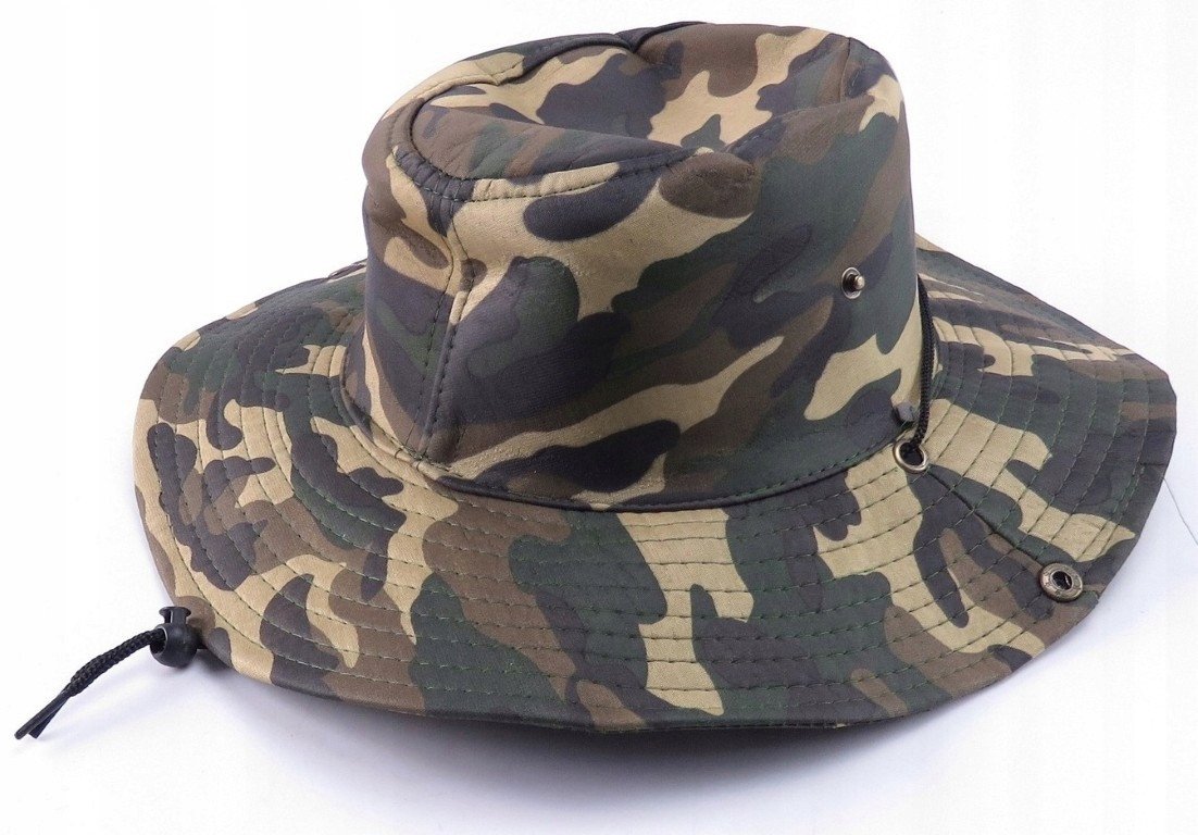 Kapelusz kowbojski rozmiar 58 z regulacją pod brodą militarny wzór