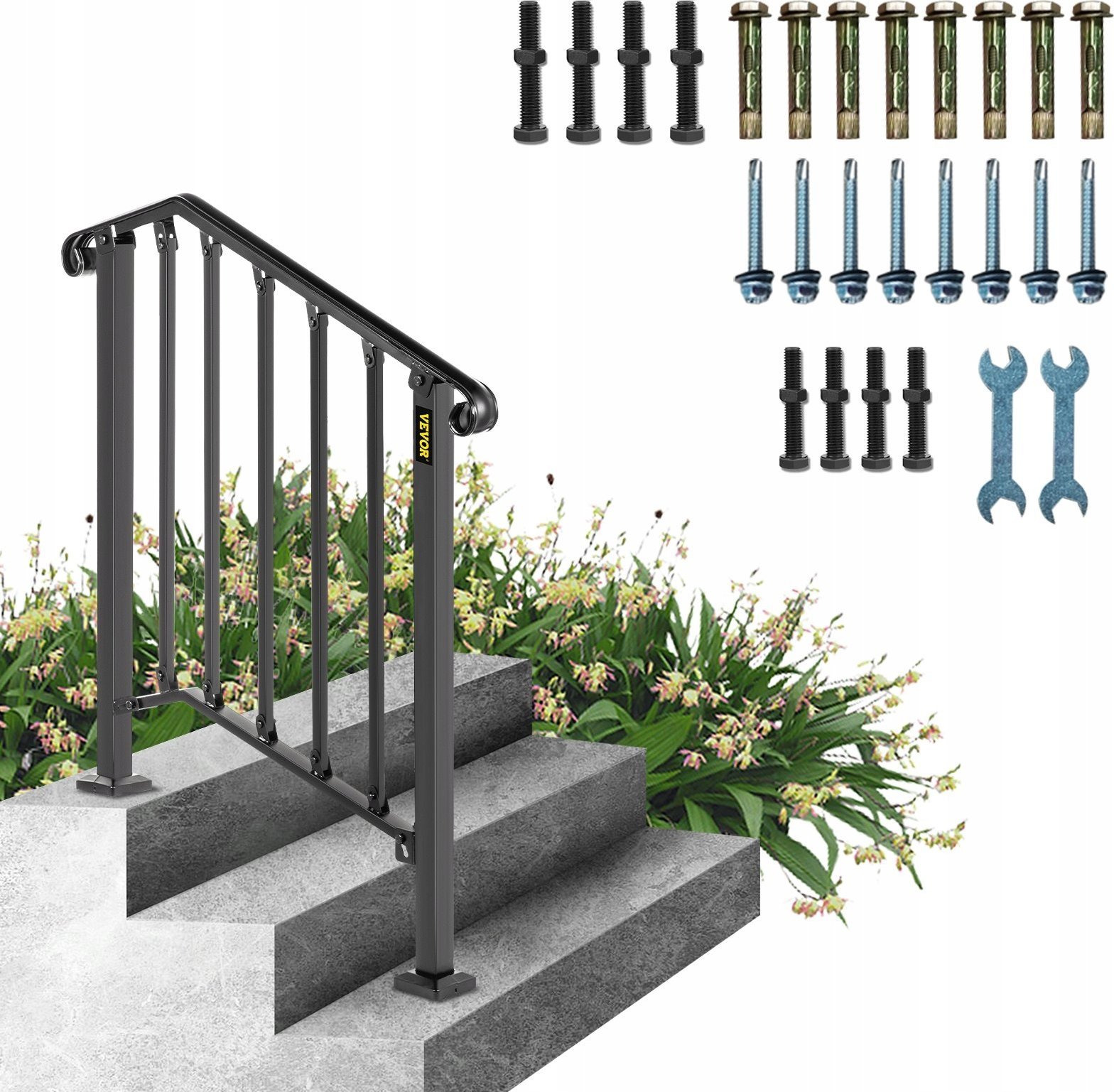 Vevor Poręcz Balustrady na 2 lub 3 Schodki