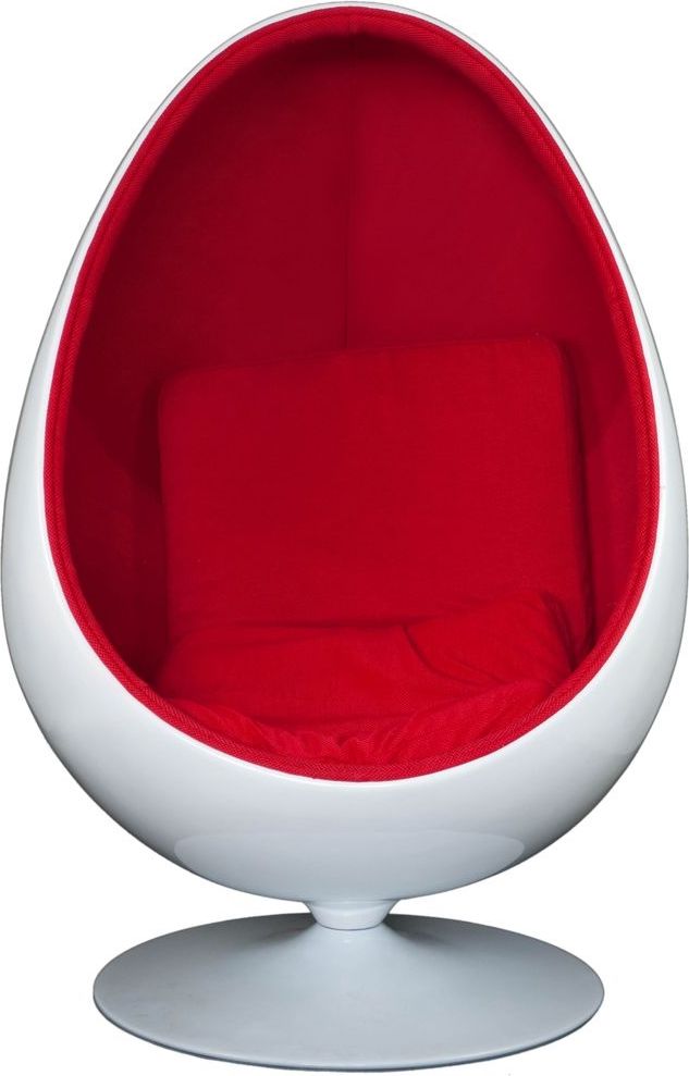D2 Design Fotel Ovalia Chair biało czerwony