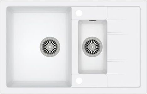 Zlewozmywak Quadron MORGAN 156 GraniteQ stalowy / biały metalik