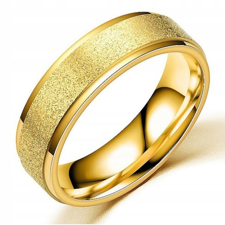 ZŁOTY PIERŚCIONEK OBRĄCZKA ŚLUBNA STAL 316L r.22