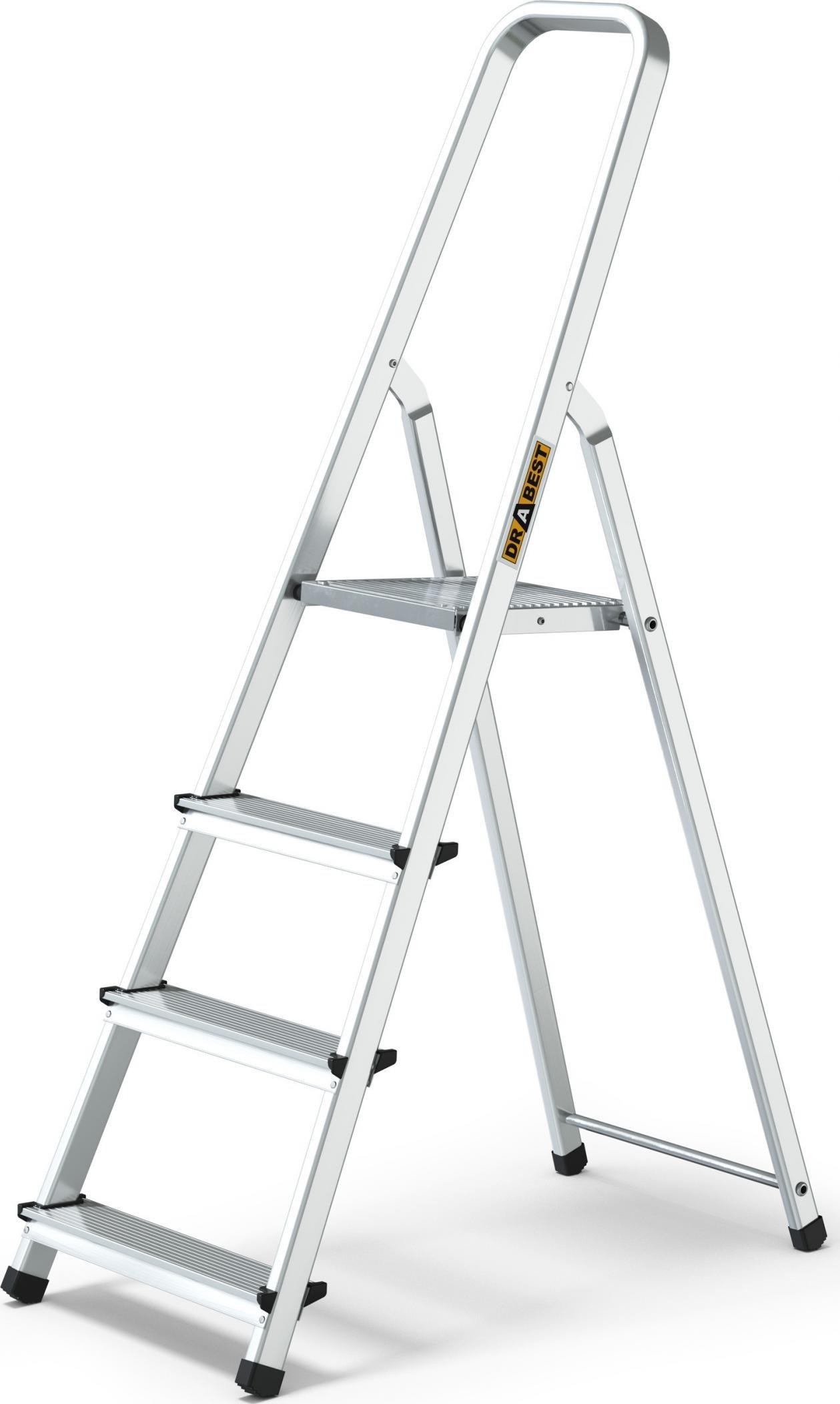 DRABEST Drabina domowa aluminiowa 4 stopnie 125 kg