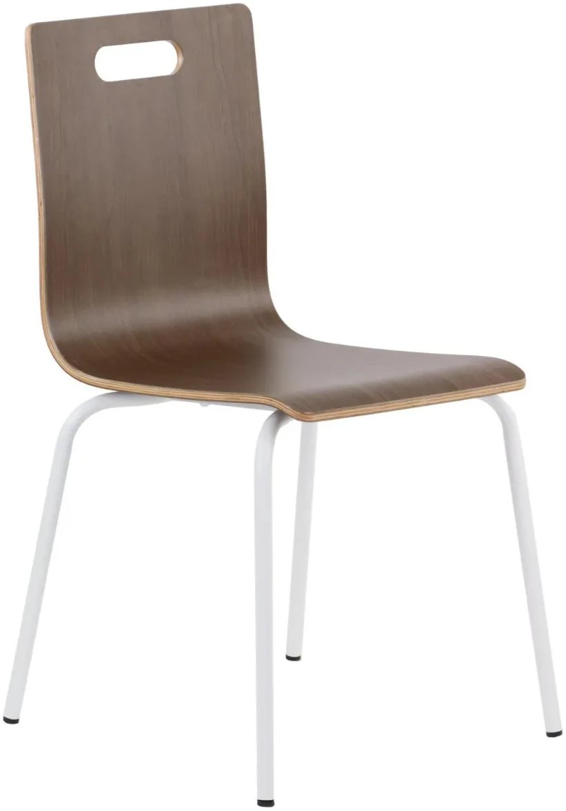 Krzesło ze sklejki laminowanej WERDI A orzech/białe STEMA
