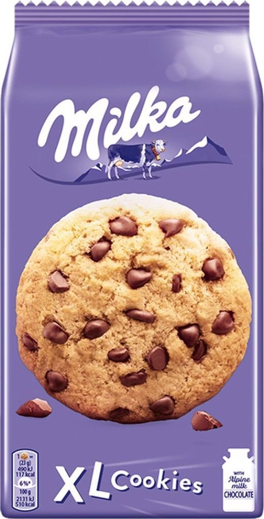 Milka XL Cookies Choco Ciastka z kawałkami czekolady mlecznej 184 g