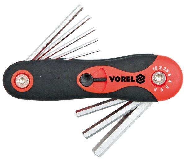 Vorel Zestaw kluczy imbusowych hex wielofunkcyjne 1,5-8mm 8szt. (56506)