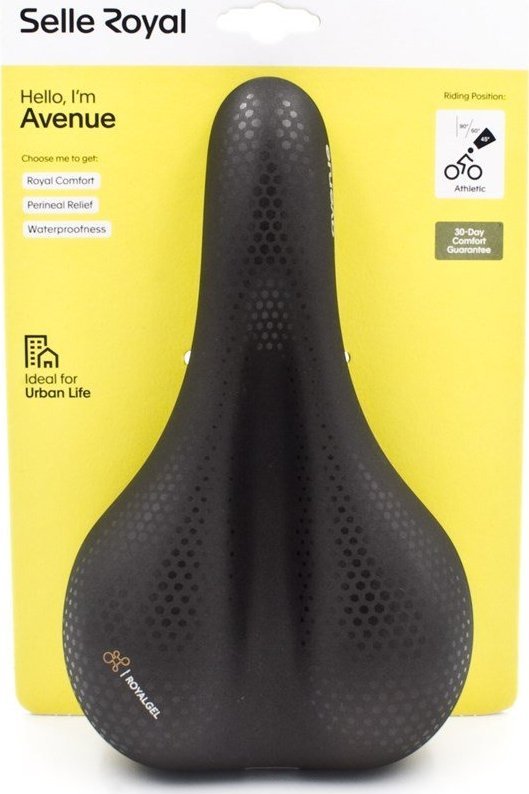 Selle Royal Siodło SELLEROYAL CLASSIC ATHLETIC 45st. AVENUE żelowe + elastomery unisex 450g (NEW 2023)