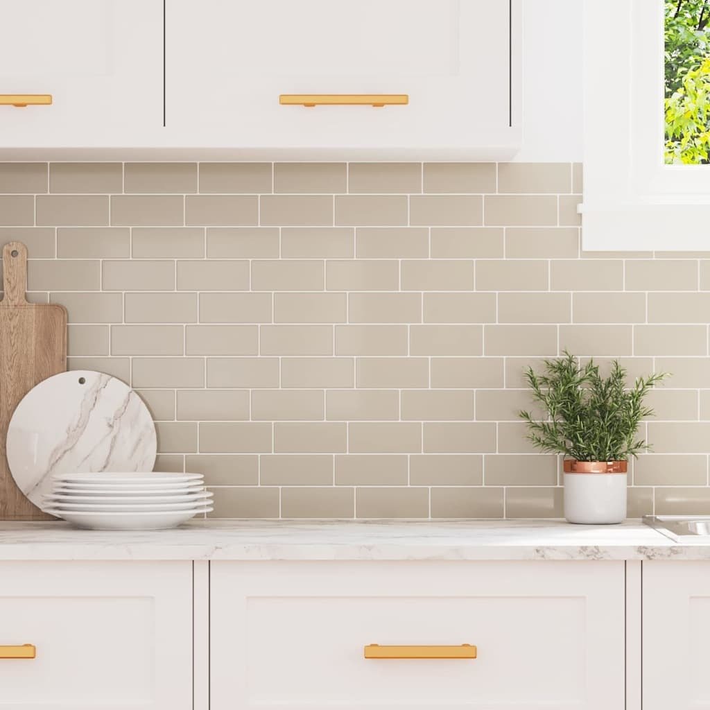 vidaXL Dekoracyjne naklejki 10 pcs Beżowy 29,4 x 21,4 x 0,8 cm