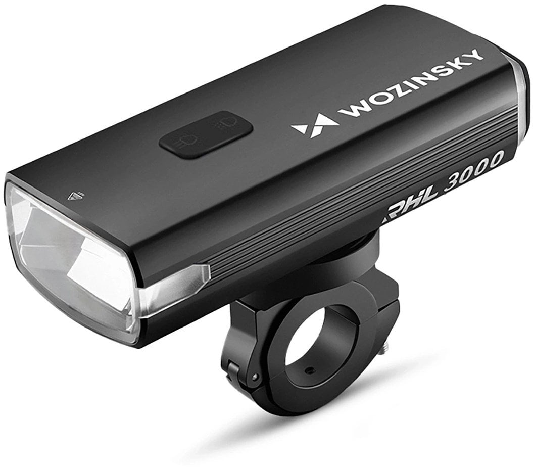 Wozinsky Lampka rowerowa przednia z kablem USB-C 3000 lm - czarna