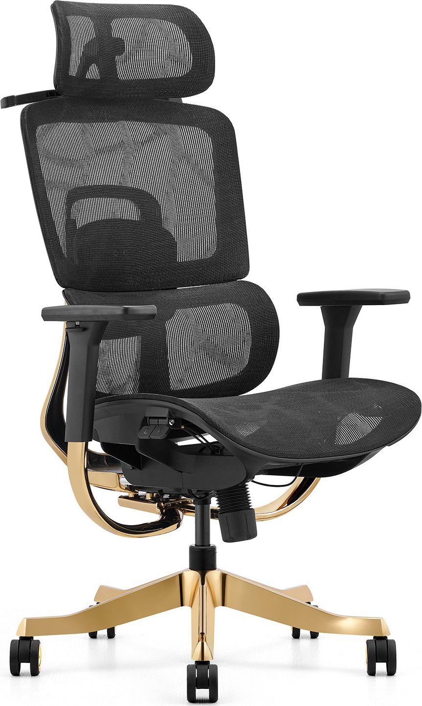 Krzesło biurowe Angel Glamour Gold Czarno-złote