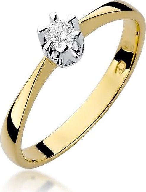 Best Diamonds złoty pierścionek z brylantem 0.10ct 8