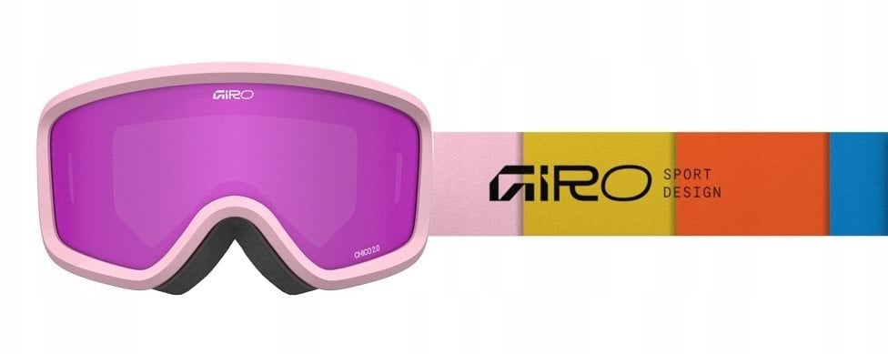 Giro Gogle zimowe juniorskie CHICO 2.0 LIGHT PINK BLOCKS (OTG) (Cylindrical) (Szyba lustrzana kolorowa AMBER PINK 19-42% S2)