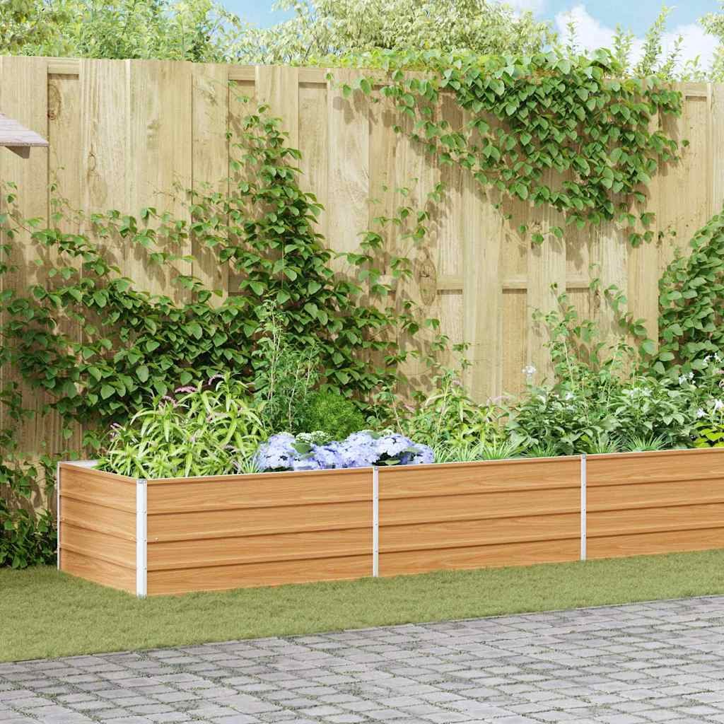 Skrzynia ogrodowa vidaXL Podniesiona grządka ogrodowa Jasny Brąz 600 x 80 x 45 cm