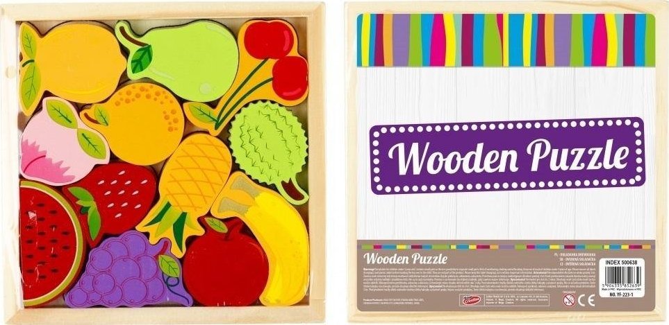 Mega Creative Układanka drewniana owoce 12 elementów