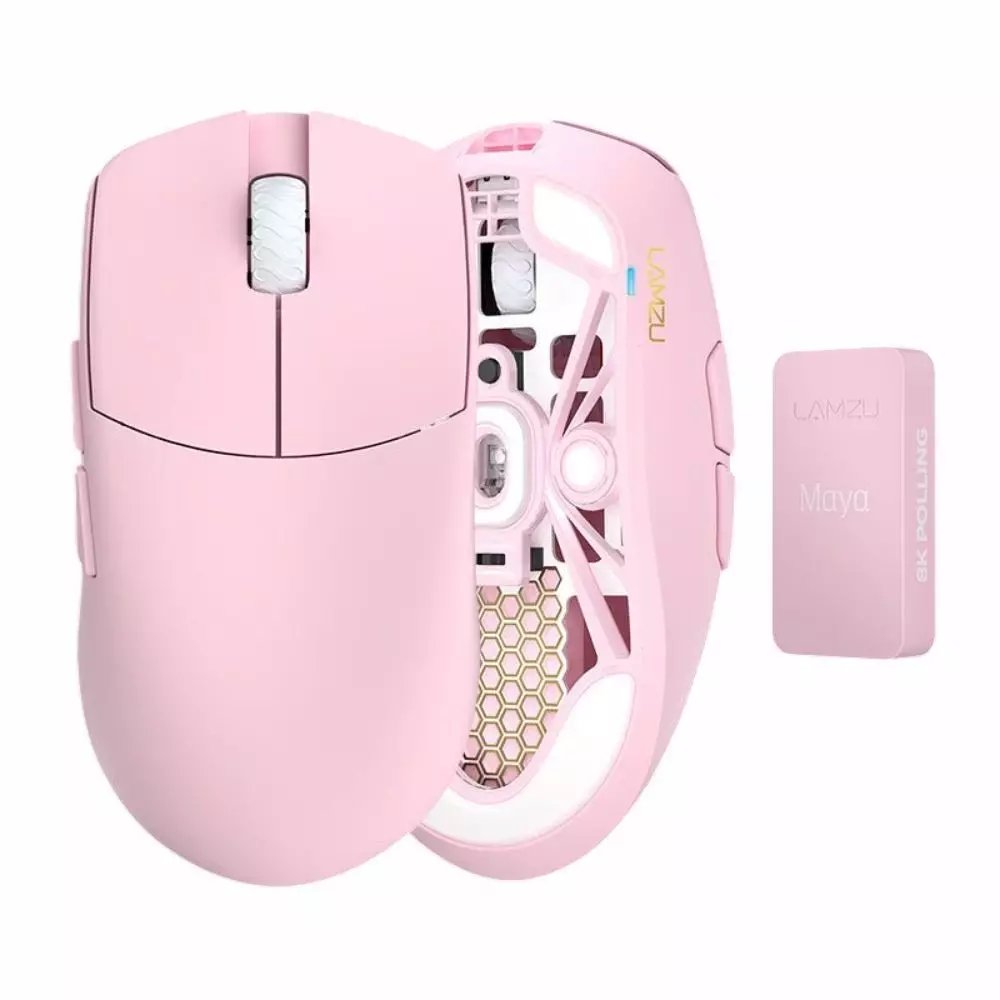 Mysz Lamzu LAMZU Maya Gaming mysz 8kHz częstotliwość próbkowania 2,4GHz Wireless - pink