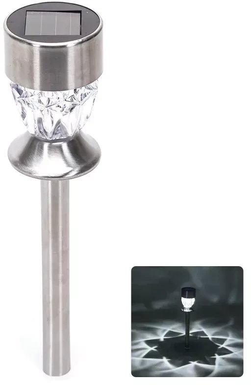 Lampka ogrodowa chłodny diament 5.5/35cm solarna ze stali nierdzewnej