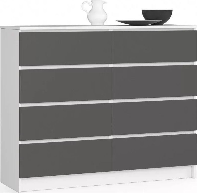 Elior Komoda do salonu biała + grafit - Stigio 3X