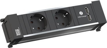 Listwa zasilająca Bachmann BACHMANN POWER FRAME 2xCEE7/3 USB Oplader, Stroom 2,0m AEH