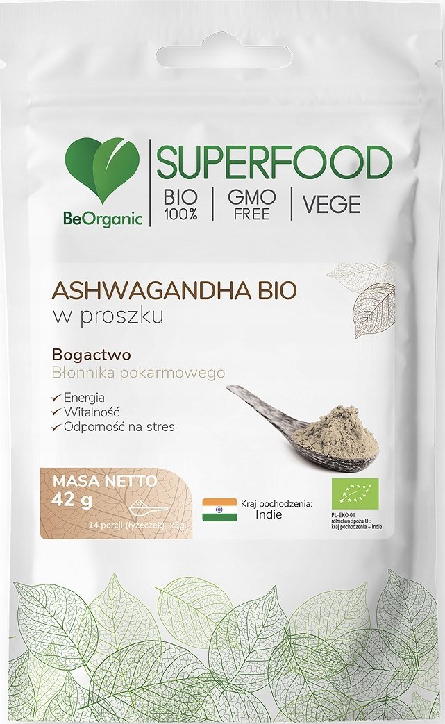 Beorganic Ashwagandha w proszku BIO 42 g