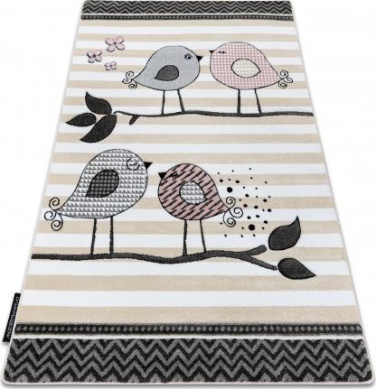 Dywany Łuszczów Dywan PETIT BIRDS PTASZKI krem, 160x220 cm