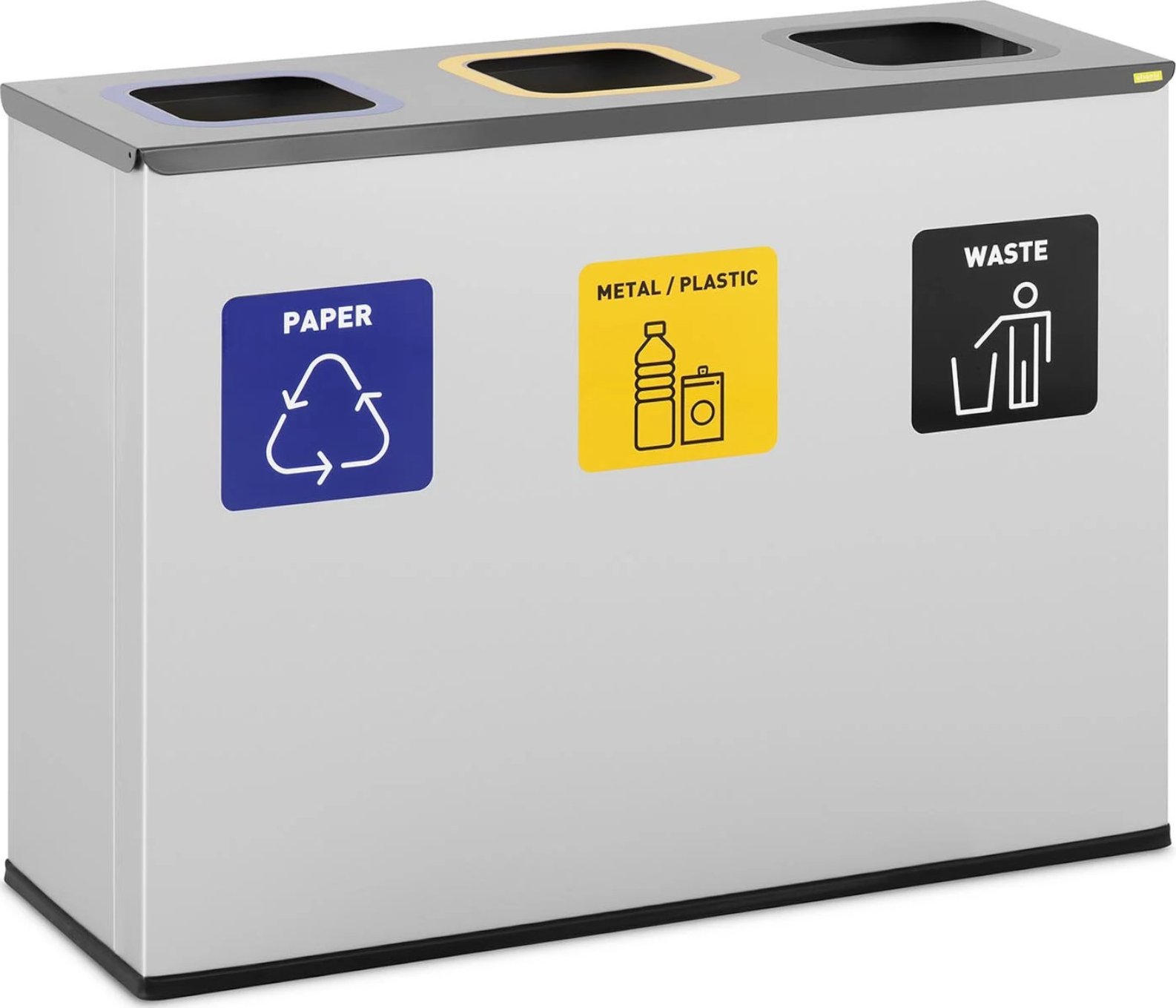 Ulsonix Kosz na śmieci odpady do segregacji 3 komory STAL 180 l srebrny Kosz na śmieci odpady do segregacji 3 komory STAL 180 l srebrny
