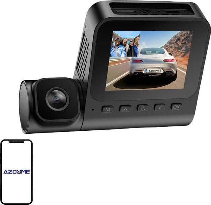 Kamera przednia 1080p i wewnętrzna 1080p Azdome V600-2CH, G-sensor