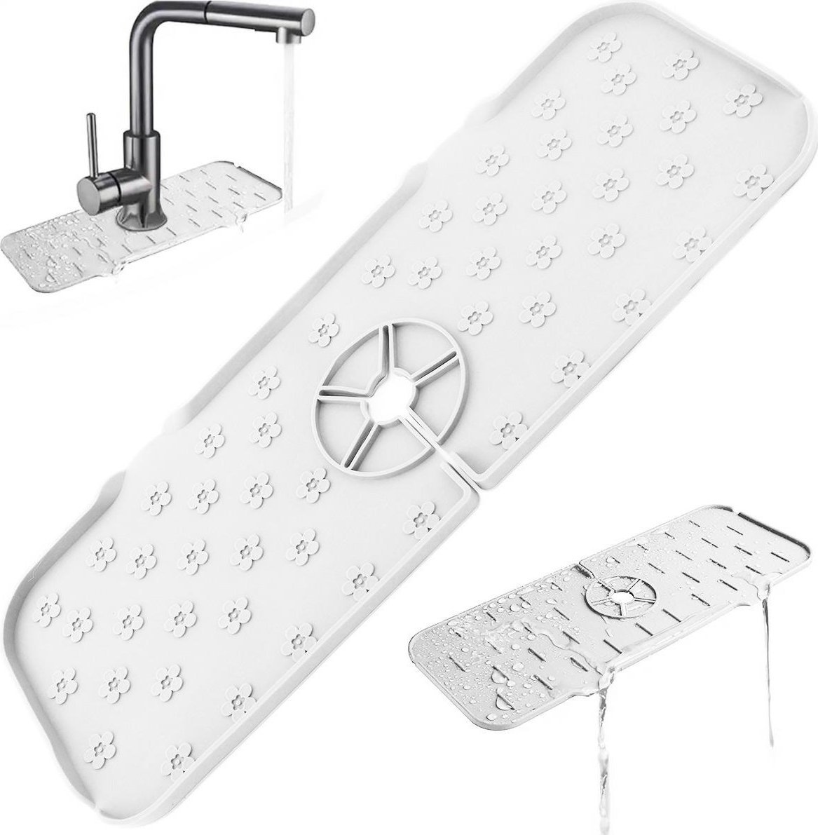 ATL DA24B Silikonowa mata ociekacz na zlew biała