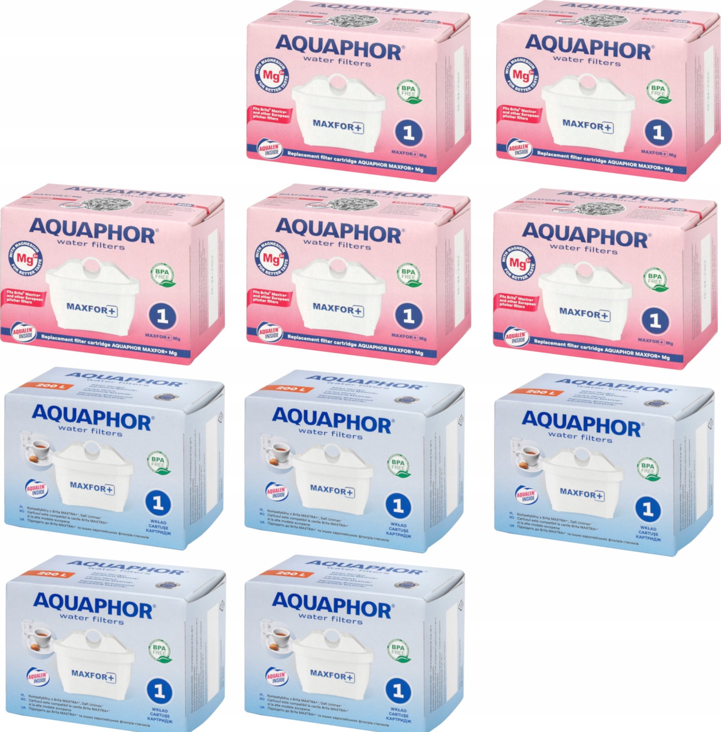 Wkłady filtrujące Aquaphor Maxfor+ 5 szt. i Maxfor+ Mg2+ 5 szt.