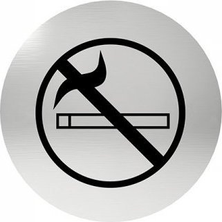 UN OZNACZENIE OKRÄGÅE ZAKAZ PALENIA, KLEJONE STAL NIERDZEWNA