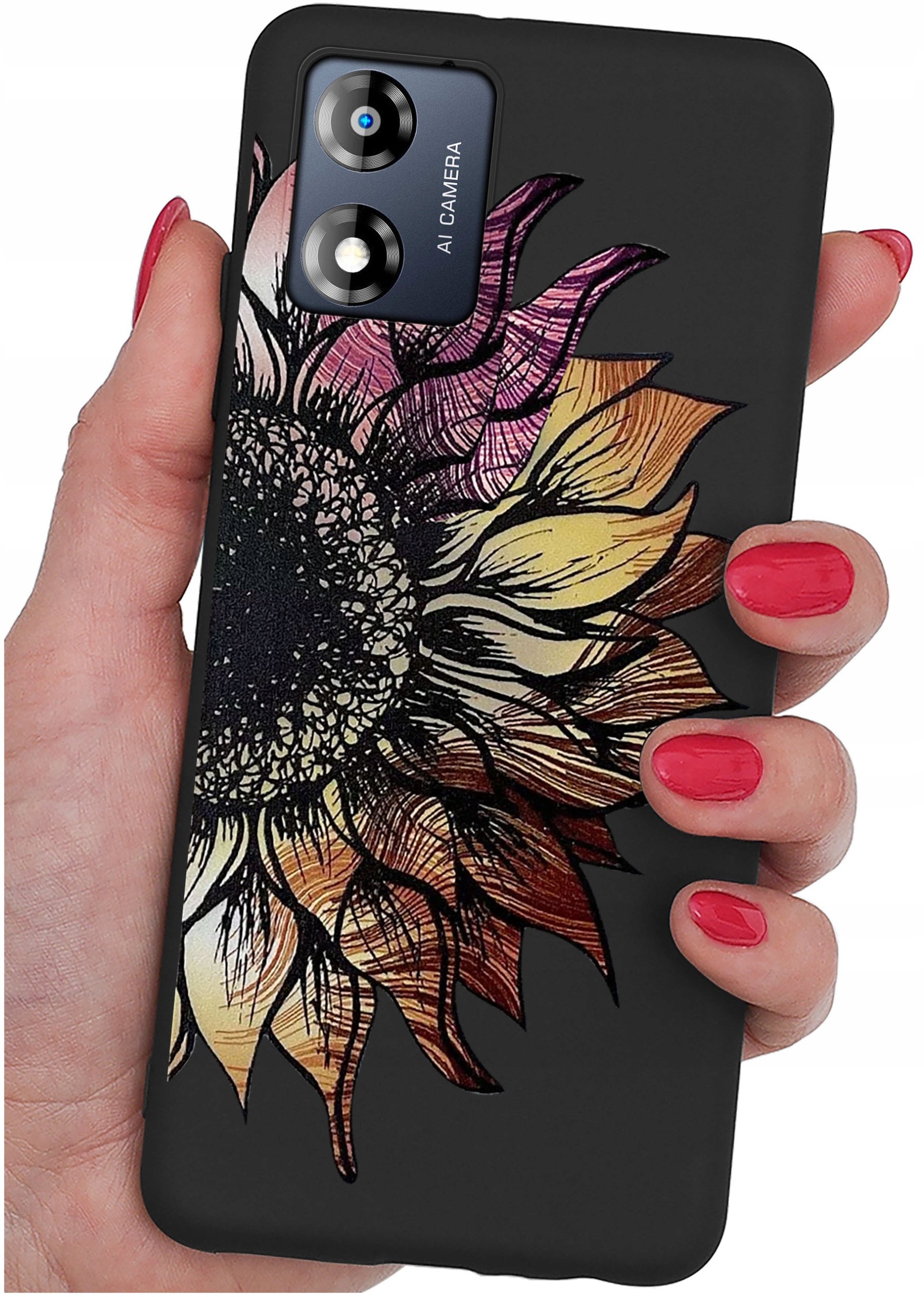 Etui do Motorola Moto E13 WZORY |SILIKONOWE MATT CASE + SZKŁO 9H