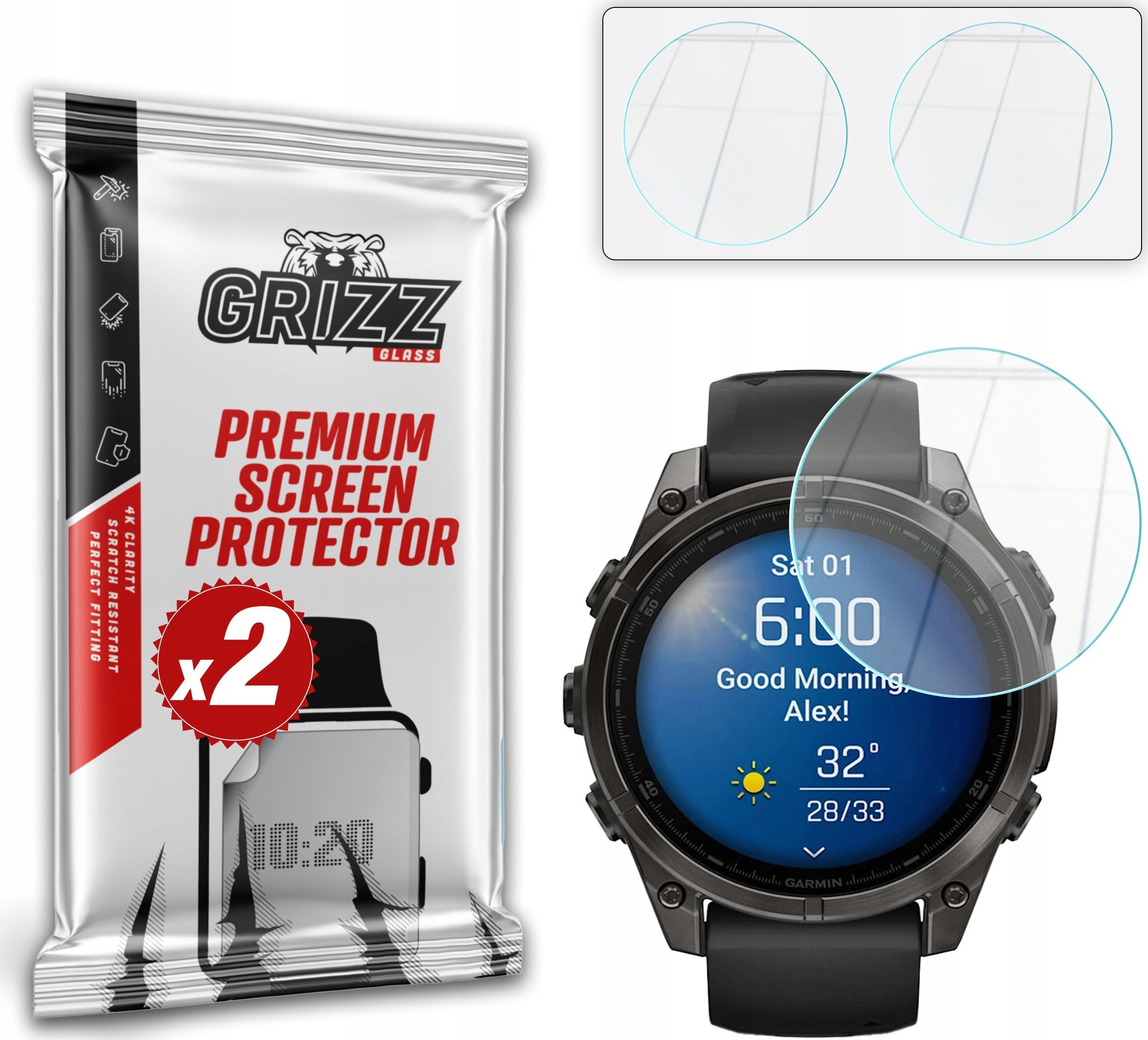 Szkło hybrydowe GrizzGlass HybridGlass do Garmin Fenix 8 47mm