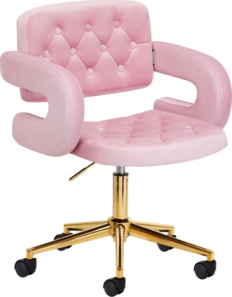 Activeshop 4Rico Krzesło obrotowe QS-OF213G aksamit różowe