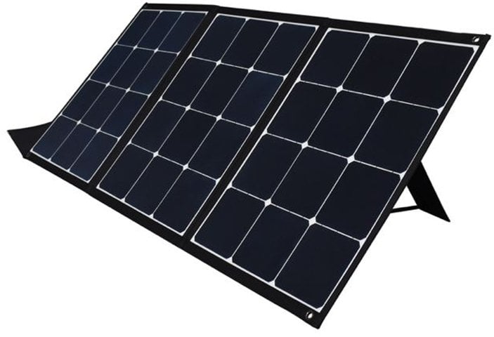 EXD Sulankstomas saulės įkroviklis 120W, 2xUSB, QC3.0, su adapteriais