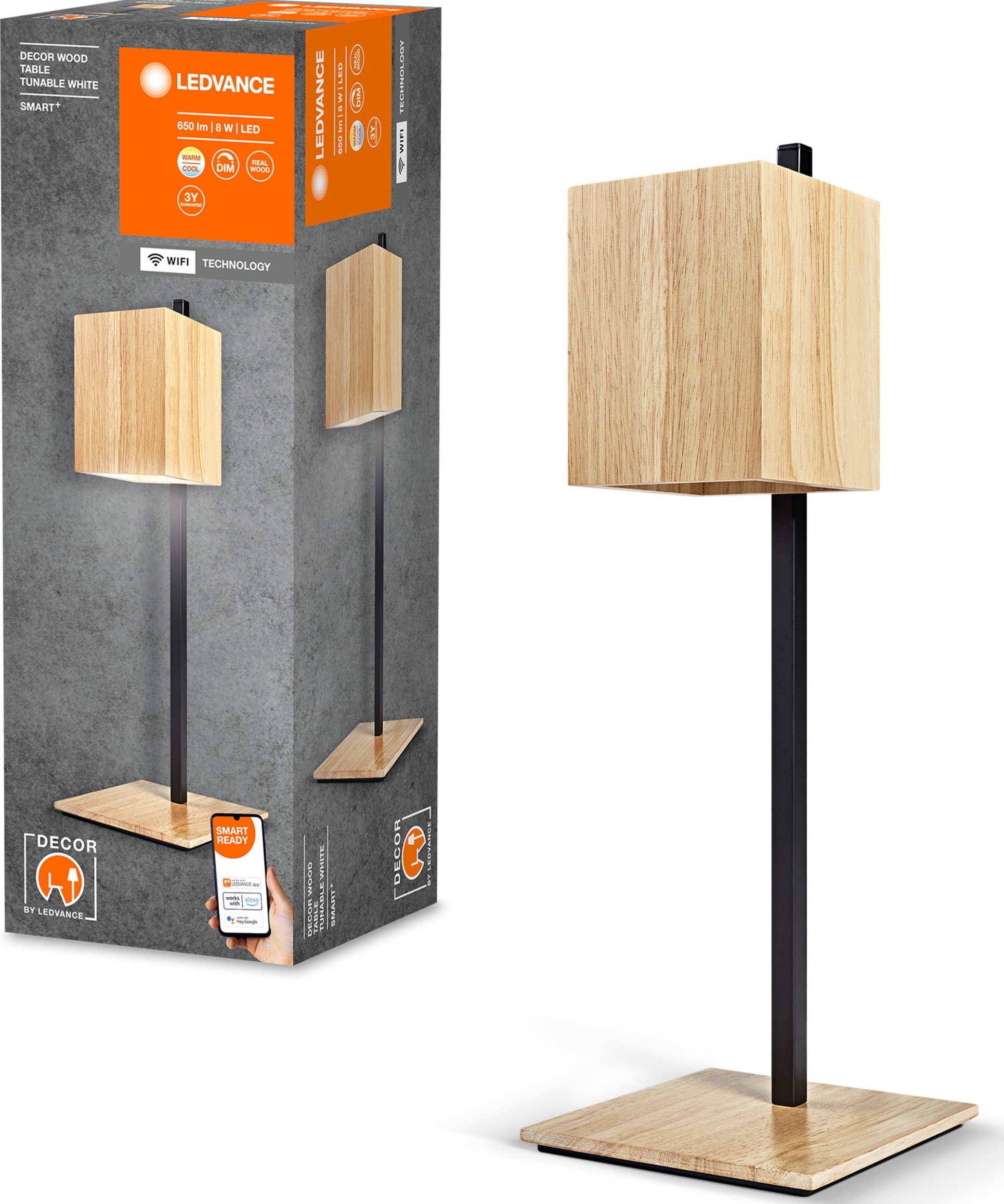 Lampa stołowa Osram LEDVANCE ORBIS Lampka stołowa drewno 21W SMART+WIF